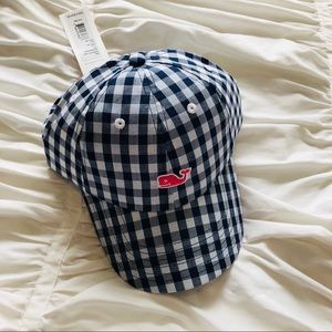 Vineyard Vines Navy Gingham Baseball Hat